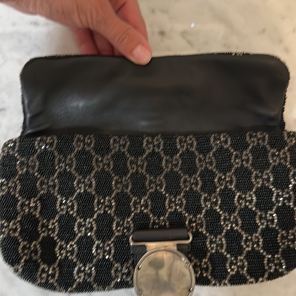 Gucci GG Black & Silver Beaded Clutch - Picture 8 of 9
